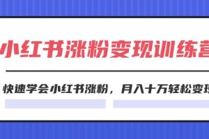(11762期)2024小红书涨粉变现训练营,快速学会小红书涨粉,月入十万轻松变现(40节)