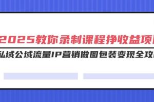 （14486期）2025教你录制课程挣收益项目，私域公域流量IP营销做图包装变现全攻略