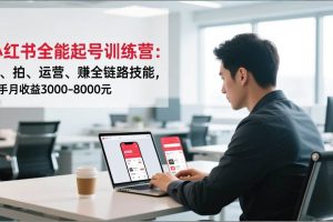 (16836期)小红书全能起号训练营:写、拍、运营、赚全链路技能,新手月收益3000-8000元