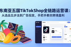 (17511期)东南亚五国TikTok Shop全链路运营课:从选品五步法到广告投放,手把手教你跨境盈利
