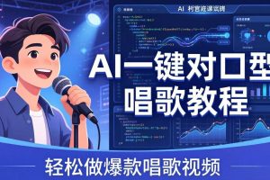 （18118期） AI一键对口型唱歌教程：零基础也能学，素材准备+模型训练+音色转换，轻松做爆款唱歌视频