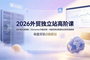 (19276期)2026外贸独立站高阶课·域名服务器部署|Elementor页面定制|询盘双轨B端建站全套实操教程