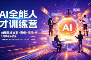 (19295期)AI全能人才训练营:2周掌握文案×图像×视频×PPT×数字人×工作流,超越80%的人