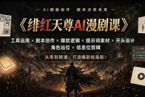 (19597期)绯红天尊AI漫剧课|工具运用×剧本创作×爆款逻辑×提示词素材×开头设计×角色站位×信息位剪辑