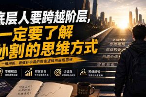 (20040期)付费文章:底层人要跨越阶层,一定要了解孙割的思维方式