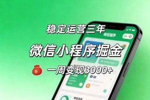 （20077期）月收益稳定1W+的微信小程序，前期积累客户，后期躺平养老，小白轻松上手