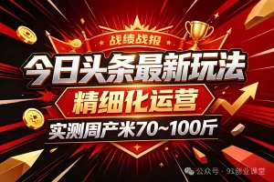 今日头条最新玩法，精细化运营，躺米，实测周产米 70~100 ，兔米橡木，全新躺.zhuan模式