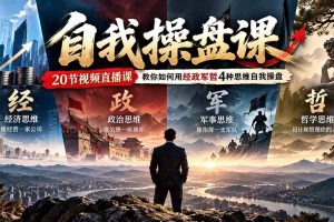 (20626期)【无水印】自我操盘课,20节视频直播课教你如何用经政军哲4种思维自我操盘(更新0924)