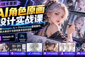 （20837期）AI角色原画设计实战课：掌握Holopix AI+Photoshop基础操作、角色头像设计与游戏美术创作流程