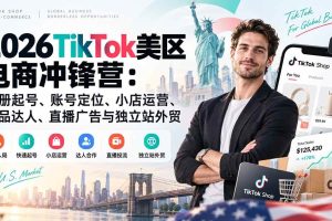 (20858期)2026TikTok美区电商冲锋营:注册起号、账号定位、小店运营、选品达人、直播广告与独立站外贸