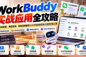 （21093期）WorkBuddy 实战应用全攻略：从安装配置、模型选择、技能连接器到公众号自动创作及小程序开发上架